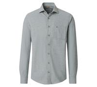 Redmond Casual Fit Flanellhemd grün, Einfarbig