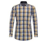 Redmond Freizeithemd kariert Comfort Fit Gelb L