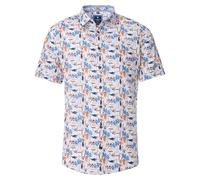 Redmond Herren Kurzarmhemd Comfort Fit Kent-Kragen Kurzarm Muster Orange, Größe:XXL