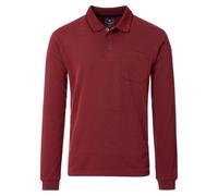 Redmond Casual Regular Fit Longsleeve Poloshirt rot, Einfarbig