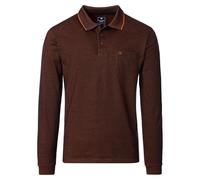 Redmond Casual Regular Fit Longsleeve Poloshirt terra, Einfarbig
