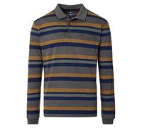 Redmond Herren Poloshirt Langarm Regular Fit – Gemustert, Anthrazit, Größe M