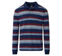 Redmond Longsleeve-Poloshirt Regular Fit, gemustert, blau