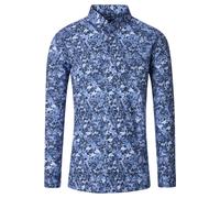 Redmond Modern Fit Hemd blau, Bedruckt