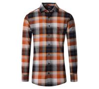Redmond Modern Fit Flanellhemd orange, Kariert