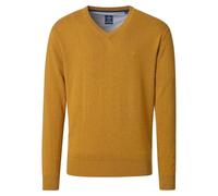 Redmond Herren Pullover Casual Regular Fit V-Ausschnitt Gelb Messing, einfarbig Größe XL