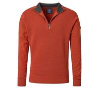 Redmond Herren Troyer Casual Regular Fit mit Zipper terra Einfarbig