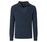 Redmond Casual Regular Fit Troyer blau, Einfarbig
