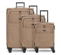 REDOLZ Koffer-Set 3-teilig für Damen & Herren | leichte & stabile Reise-Trolleys, hochwertiges Softcase, 4 Doppelrollen & TSA-Schloss |erweiterbar mit Dehnfalten (Essentials 12)