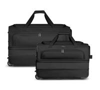 REDOLZ Zwei Trolley-Reisetaschen M (55 cm) und L (70 cm) mit Rollen | Volumen mit Dehnfalte erweiterbar | 2-teiliges Set (M+L) für Männer & Frauen mit extra Bodenfach (Duffle Essentials)