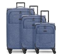 Redolz Essentials 12 THREE SET 4 Rollen Kofferset 3-teilig mit Dehnfalte blue 2 (TAS016445)