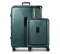 Redolz Essentials 14 4-Rollen Kofferset 2 tlg. Laptopfach mit Dehnfalte grün