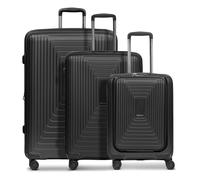 Redolz Essentials 14 4 Rollen Kofferset 3-teilig mit Dehnfalte schwarz