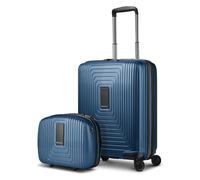 Redolz Essentials 14 Kofferset 2 tlg. Kabinentrolley mit Dehnfalte & Beautycase blau