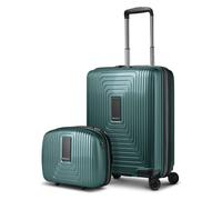 Redolz Essentials 14 Kofferset 2 tlg. Kabinentrolley mit Dehnfalte & Beautycase grün