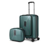Redolz Essentials 14 Kofferset 2 tlg. Kabinentrolley mit Dehnfalte + Beautycase grün