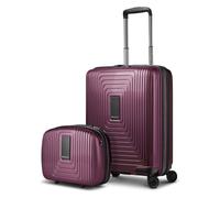 Redolz Essentials 14 Kofferset 2 tlg. Kabinentrolley mit Dehnfalte & Beautycase rot