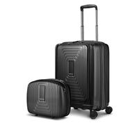 Redolz Essentials 14 Bundle Kabinentrolley mit Dehnfalte & Laptopfach + Beautycase 2 tlg. black metallic (TAS021030) schwarz