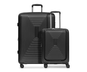 REDOLZ Essentials 14 Trolley Set 2-teilig ( S Exp. Front Pocket ) Black Metallic