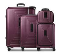Redolz Essentials14 4-Rollen Kofferset Beautycase 4tlg mit Dehnfalte Laptopfach rot