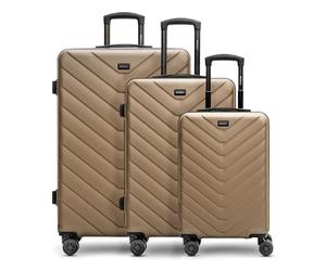 REDOLZ Hartschalen 3er Koffer-Set | Leichte Reise-Trolleys | hochwertiges ABS Material | Damen / Herren 4 Doppelrollen & TSA-Schloss (Essentials 07)