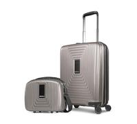 Redolz Essentials 14 Kofferset 2 tlg. Kabinentrolley mit Dehnfalte & Beautycase grau