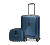 Redolz Essentials 14 Kofferset 2 tlg. Kabinentrolley mit Dehnfalte + Beautycase blau