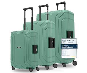 REDOLZ Hartschalen Koffer-Set 3-teilig ohne Reißverschluss | 3-Punkt-Verschluss-System | aus hochwertigem Polypropylen Material | 4-Doppelrollen & TSA-Schloss für Damen & Herren (Essentials 15)