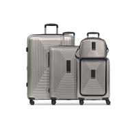 REDOLZ Hartschalen Koffer-Set-4-teilig | S 55 cm (ohne Laptopfach) + M 66 cm + L 77 cm + Beauty-Case | alle Koffer 5 cm Dehnfalte | leichte 2,9 kg / 3,7 kg / 4,4 kg / 1,1 kg (Essentials 14)