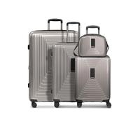 REDOLZ Hartschalen Koffer-Set-4-teilig | S 55 cm (ohne Laptopfach) + M 66 cm + L 77 cm + Beauty-Case | alle Koffer 5 cm Dehnfalte | leichte 2,9 kg / 3,7 kg / 4,4 kg / 1,1 kg (Essentials 14)