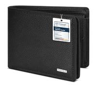 REDOLZ Herren Leder-Geldbörse mit Klappe & Druckknopf & Reißverschlussfach in Querformat | RFID-Schutz & 12 Kartenfächer | Geldbeutel 12 x 3 x 9 cm (schwarz)
