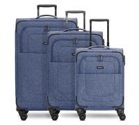 Redolz Essentials 12 THREE SET 4 Rollen Kofferset 3-teilig mit Dehnfalte blue 2 (TAS016445)