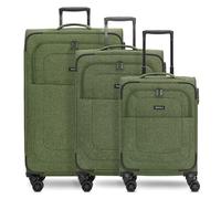 REDOLZ Koffer-Set 3-teilig 4 Doppelrollen TSA-Schloss erweiterbar | Softcase, Handgepäck-, M- und L-Koffer, Dehnfalte, leicht und stabil, Essentials 12