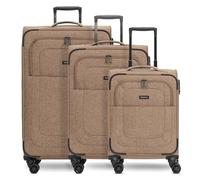 REDOLZ Koffer-Set 3-teilig für Damen & Herren | leichte & stabile Reise-Trolleys, hochwertiges Softcase, 4 Doppelrollen & TSA-Schloss |erweiterbar mit Dehnfalten (Essentials 12)