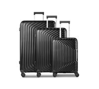 Redolz Essentials 01 4 Rollen Kofferset 3-teilig mit Dehnfalte schwarz