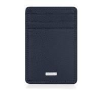 Redolz Leather Essentials Kreditkartenetui RFID Leder 7 cm mit Geldscheinklammer blau