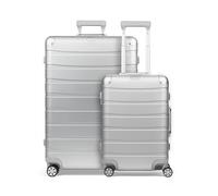 REDOLZ Pro Aluminium Koffer Set 2-teilig | Handgepäck 55 cm + XL Reisekoffer 77 cm | Cabin & Check-In
