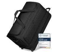 REDOLZ XXL sehr große Jumbo Trolley-Reisetasche mit Rollen 90 cm [Sondergröße] Volumen mit Dehnfalte erweiterbar von 150 auf 185 Liter | extra Bodenfach für Männer & Frauen (Duffle Essentials)