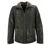 Redpoint - Herren Lederjacke Lammnubuk Kunstfell dunkelbraun : 68