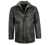 Redpoint - Herren Lederjacke Longjacke Lammnappa schwarz : 66