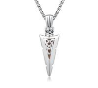 REDSUN Keltisches Pfeil Halskette S925 Sterling Silber mit Ebenholz Schutz Amulett Anhänger, Keltische Holz Schmuck für Herren Sohn Männer Damen Geburtstag Geschenke 20+2 Zoll Edelstahlkette