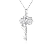 REDSUN Mandala Halskette für Frauen 925 Sterling Silber Lotus Halskette Anhänger Yoga Heilung Symbol Amulett Schmuck Lotus Blume Halskette Buddha Yoga Halskette für Frauen Mädchen
