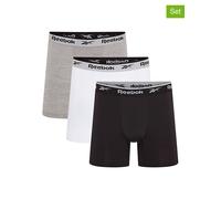 Reebok Men's Ainslie Boxer Shorts, Black/White/Grey, XL (3er Pack)