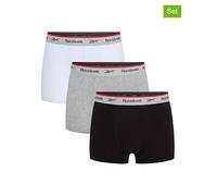 Trunk REEBOK "OVETT" Gr. L, 3 St., grey melange, white, black Herren Unterhosen Sportunterwäsche mit elastischem Logobund (90122011-L)