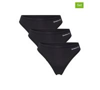 Tanga REEBOK "SERENA", Damen, Gr. M, schwarz, Microfaser, Obermaterial: 92% Polyester, 8% Elasthan, unifarben, eng, Unterhosen, mit Markenschriftzug auf der Hüfte (89693436-M) schwarz