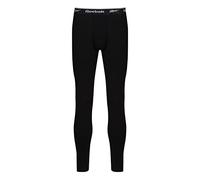 Reebok Black Long Johns für Herren, Baumwoll-Stretch-Baselayer, Thermounterwäsche mit Markenbund