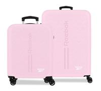 Reebok Boston Gepäckset, 46 x 65 x 25 cm, starres ABS-integriertes Kombinationsschloss 93L 6.6 kg, 4 Doppelräder, Handgepäck von Joumma Bags, Hellrosa