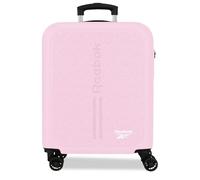 Reebok Boston Kabinenkoffer, 40 x 55 x 20 cm, starres ABS-Kombinationsschloss, integriertes 37L 2.6kg, 4 Doppelräder, Handgepäck, Hellrosa