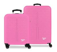 Reebok Boston Pink Kofferset 46x65x25 cm, starres ABS, integriertes Kombinationsschloss 93L 6.6 kg, 4 Doppelräder, Handgepäck von Joumma Bags