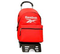 Reebok Boston Schulrucksack, schwarz/blau, aus Polyester, breite Schultergurte, ergonomisch und gepolstert, mehrere Fächer, von Joumma Bags, rot, M, Rucksack + Trolley